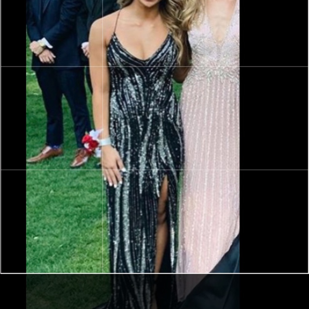 Black sequin Sherri hill prom dress